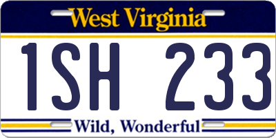 WV license plate 1SH233