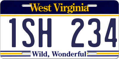 WV license plate 1SH234