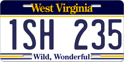 WV license plate 1SH235