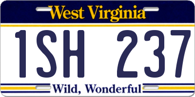 WV license plate 1SH237