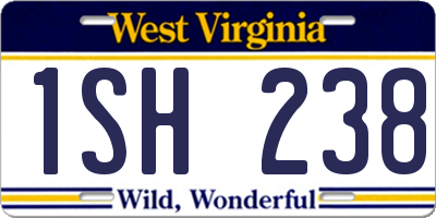 WV license plate 1SH238