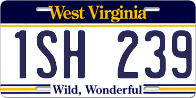 WV license plate 1SH239