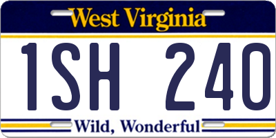 WV license plate 1SH240