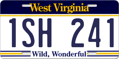 WV license plate 1SH241