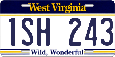 WV license plate 1SH243
