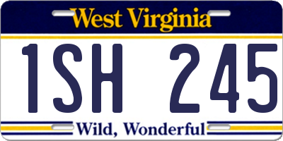 WV license plate 1SH245
