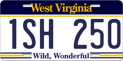 WV license plate 1SH250