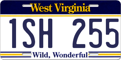 WV license plate 1SH255