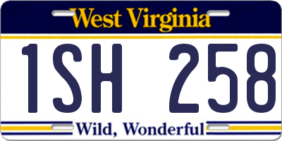 WV license plate 1SH258
