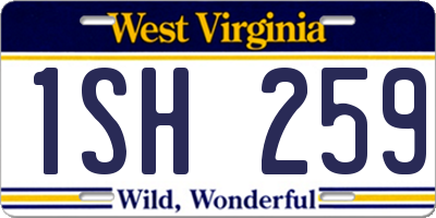 WV license plate 1SH259