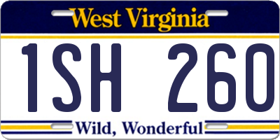 WV license plate 1SH260