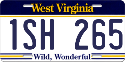 WV license plate 1SH265