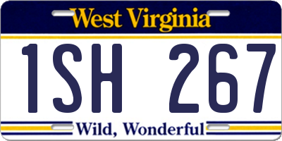 WV license plate 1SH267