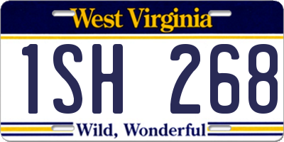 WV license plate 1SH268