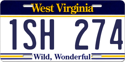 WV license plate 1SH274