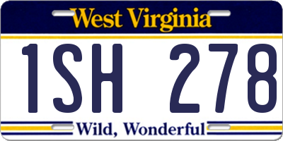 WV license plate 1SH278