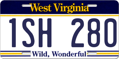 WV license plate 1SH280