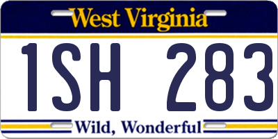 WV license plate 1SH283