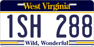 WV license plate 1SH288