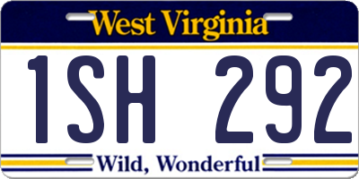 WV license plate 1SH292