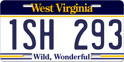 WV license plate 1SH293