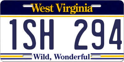 WV license plate 1SH294