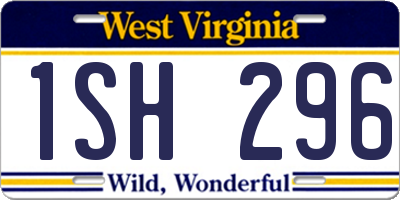 WV license plate 1SH296