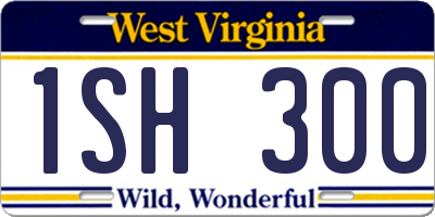 WV license plate 1SH300