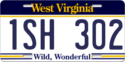 WV license plate 1SH302