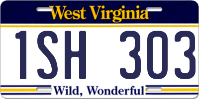 WV license plate 1SH303