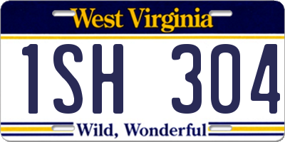 WV license plate 1SH304