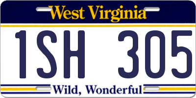 WV license plate 1SH305