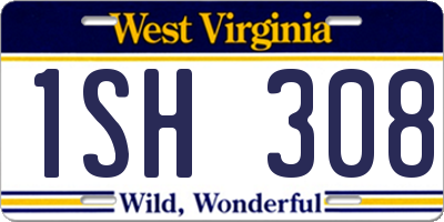 WV license plate 1SH308