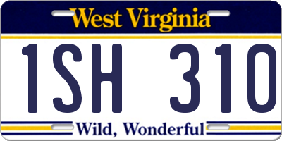 WV license plate 1SH310