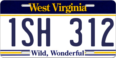 WV license plate 1SH312