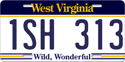 WV license plate 1SH313