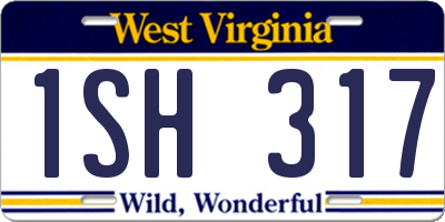 WV license plate 1SH317