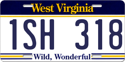 WV license plate 1SH318