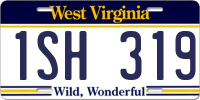 WV license plate 1SH319