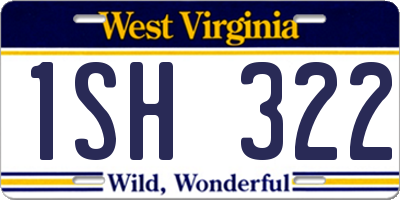 WV license plate 1SH322