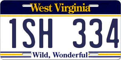 WV license plate 1SH334