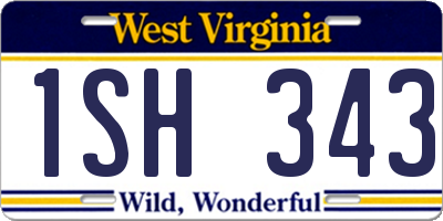 WV license plate 1SH343
