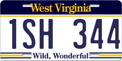 WV license plate 1SH344