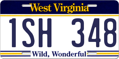 WV license plate 1SH348