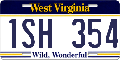 WV license plate 1SH354