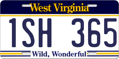 WV license plate 1SH365