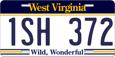 WV license plate 1SH372