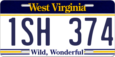 WV license plate 1SH374