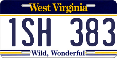 WV license plate 1SH383