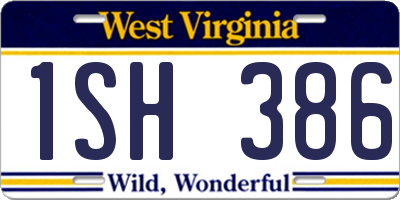 WV license plate 1SH386